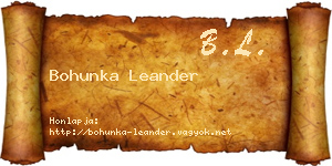 Bohunka Leander névjegykártya